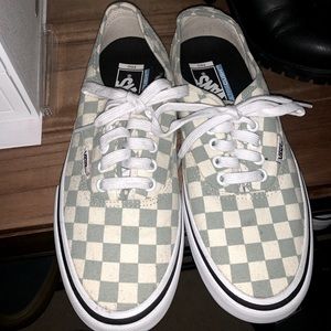 Brand New Sage And White Checkered Vans - image 1